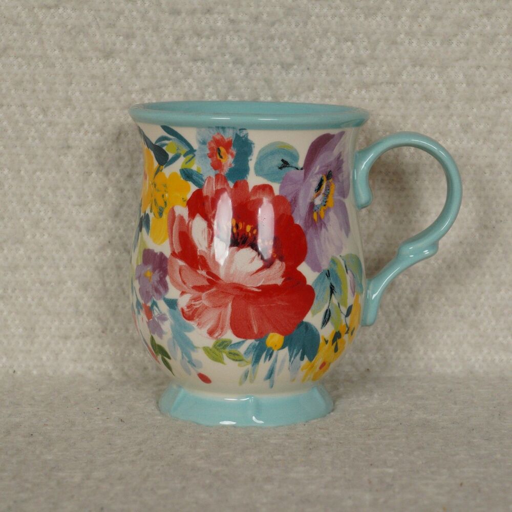The Pioneer Woman Sweet Romance 15 fl oz Multicolor Ceramic Mug Floral Coffee